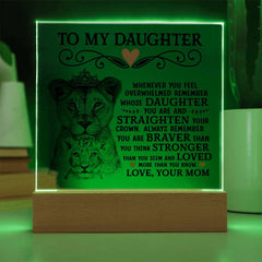 To My Daughter Lion Crown – Acrylic Square
